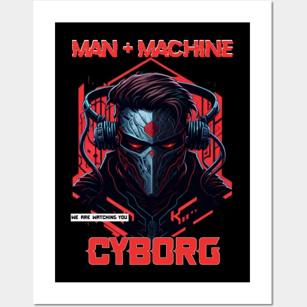 Man Machine Cyborg Wall Art by QuirkyPrintShop